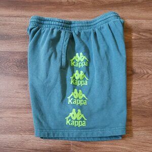Kappa Sweat Shorts Mens M Teal Athleisure Blokecore